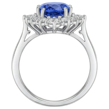 4.90 Ct Oval Tanzanite And Natural Earth Mined Diamonds Ring 14K Gold White
