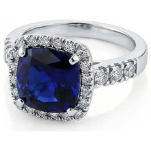 4 Carat Cushion Sapphire Engagement Ring