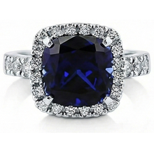 4 Carat Cushion Sapphire Engagement Ring