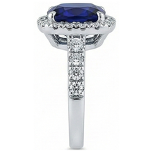 4 Carat Cushion Sapphire Engagement Ring