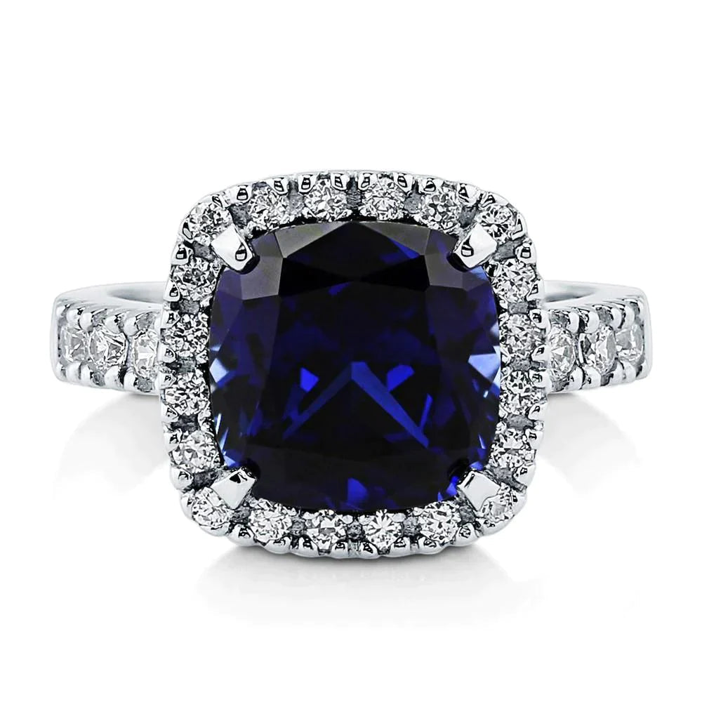 4 Carat Cushion Sapphire Engagement Ring