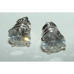 4 Carat F Vs1 Round Brilliant Real Diamond Studs Platinum Earrings
