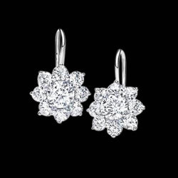 4 Carat Genuine Diamonds Earring Pair Dangle Earring White Gold 14K