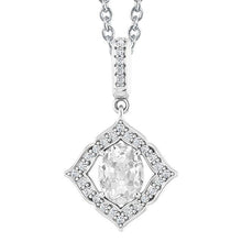 4 Carat Halo Oval Old Miner Real Diamond Pendant Slide Gold Chain