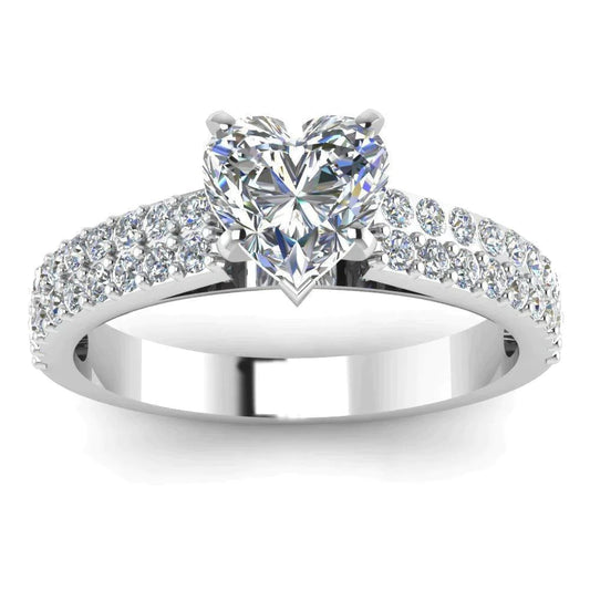 4 Carat Heart Genuine Diamond Anniversary Ring
