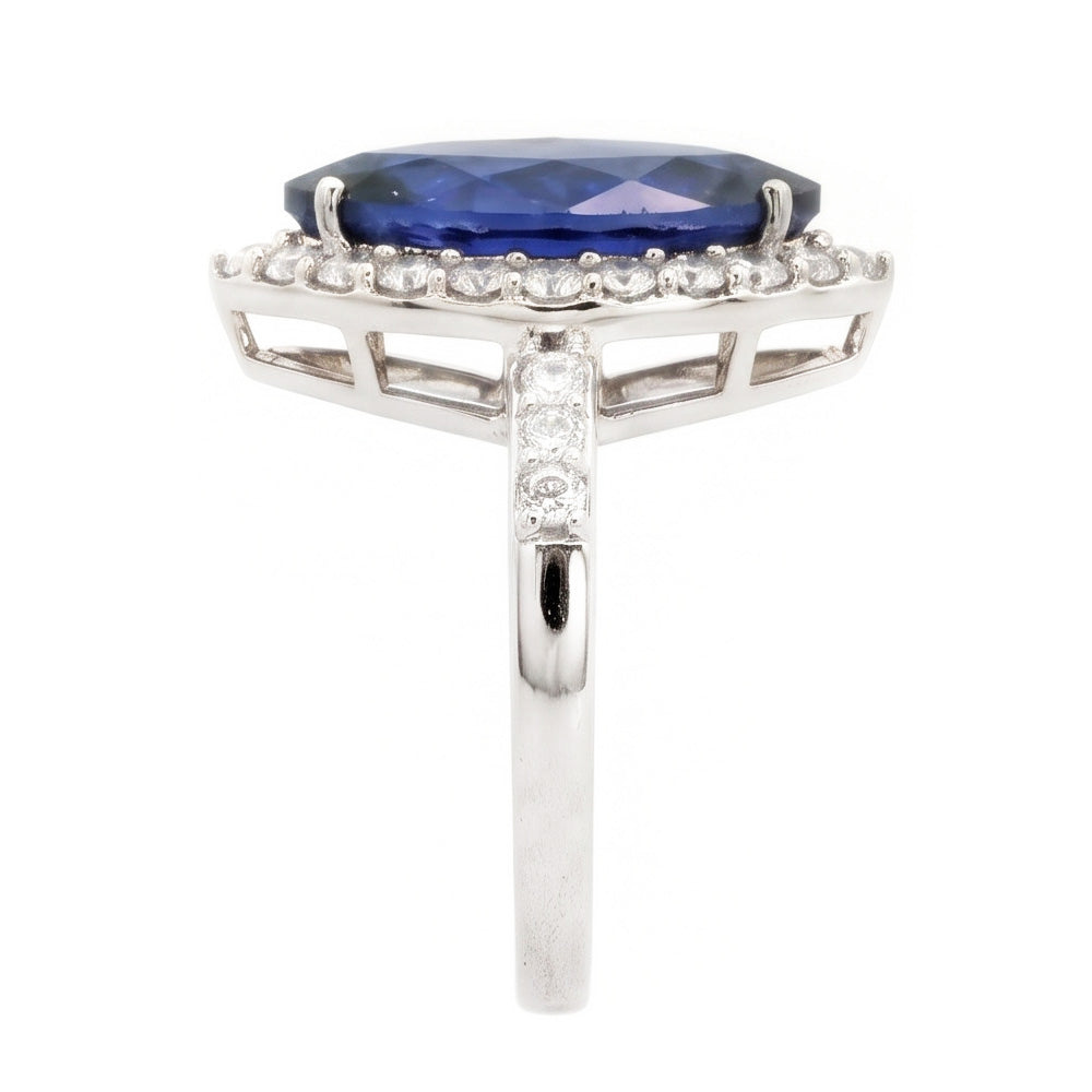 4 Carat Marquise Sapphire IGI CERTIFIED Ring