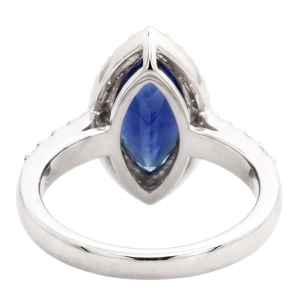4 Carat Marquise Sapphire IGI CERTIFIED Ring
