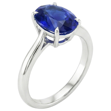 4 Carat Oval Cut Sapphire Engagement Ring