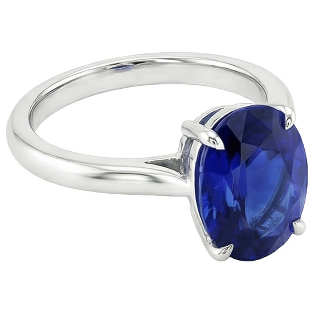 4 Carat Oval Cut Sapphire Engagement Ring
