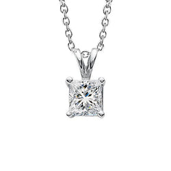 4 Carat Princess Cut Natural Earth Mined Diamond Pendant