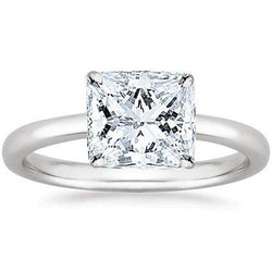 4 Carat Radiant Real Diamond Solitaire Ring