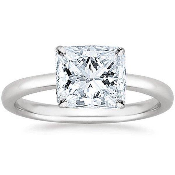 4 Carat Radiant Real Diamond Solitaire Ring