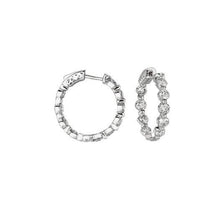 4 Carat Round Real Diamond White Gold 20 Pointer Diamond Hoop Earring New