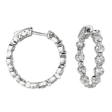 4 Carat Round Real Diamond White Gold 20 Pointer Diamond Hoop Earring New