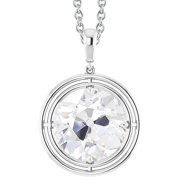 4 Carat Solitaire Round Real Diamond Pendant