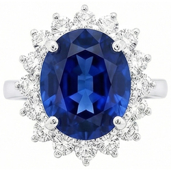 4 Carat Sri Lanka Sapphire Round Natural Earth Mined DIAMOND ( NOT LAB GROWN )s Engagement Ring Gold 14K