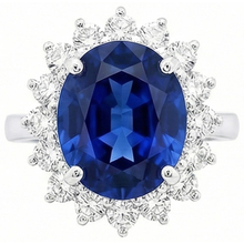 4 Carat Sri Lanka Sapphire Round Natural Earth Mined DIAMOND ( NOT LAB GROWN )s Engagement Ring Gold 14K