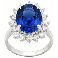 4 Carat Sri Lanka Sapphire Round Natural Earth Mined DIAMOND ( NOT LAB GROWN )s Engagement Ring Gold 14K