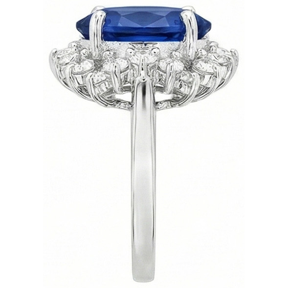 4 Carat Sri Lanka Sapphire Round Natural Earth Mined DIAMOND ( NOT LAB GROWN )s Engagement Ring Gold 14K