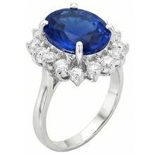 4 Carat Sri Lanka Sapphire Round Natural Earth Mined DIAMOND ( NOT LAB GROWN )s Engagement Ring Gold 14K