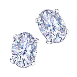 4 Carat Vs1 Real Diamond Earring Pair Oval Diamond Stud Earring White Gold