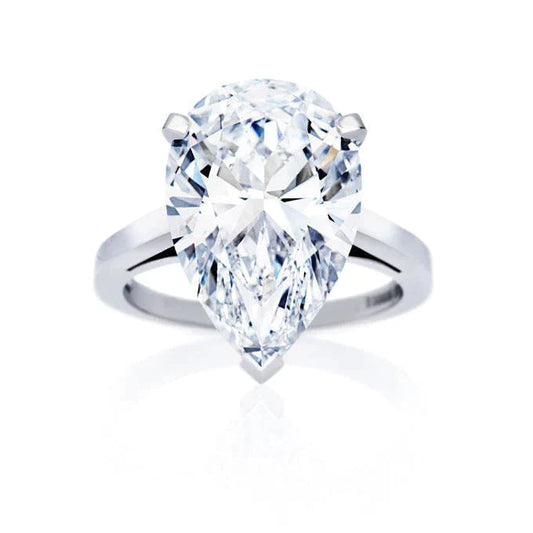 4 Carat Wedding Band Pear Natural Diamond Ring
