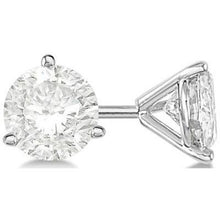 4 Carats 3 Prong Set Solitaire Round Natural Diamond Stud Earring