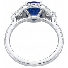 4 Carats Ceylon Sapphire And Natural Earth Mined DIAMOND ( NOT LAB GROWN )s Ring White Gold 14K