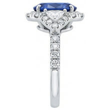 4 Carats Ceylon Sapphire And Natural Earth Mined DIAMOND ( NOT LAB GROWN )s Ring White Gold 14K