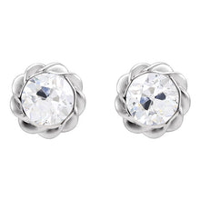 4 Carats Diamond Stud Earrings Bezel Set Real Old Cut Jewelry Twisted Style