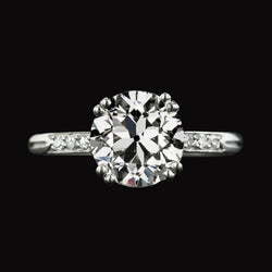 4 Carats Engagement Ring Old Miner Real Diamond Double Prong Set Jewelry