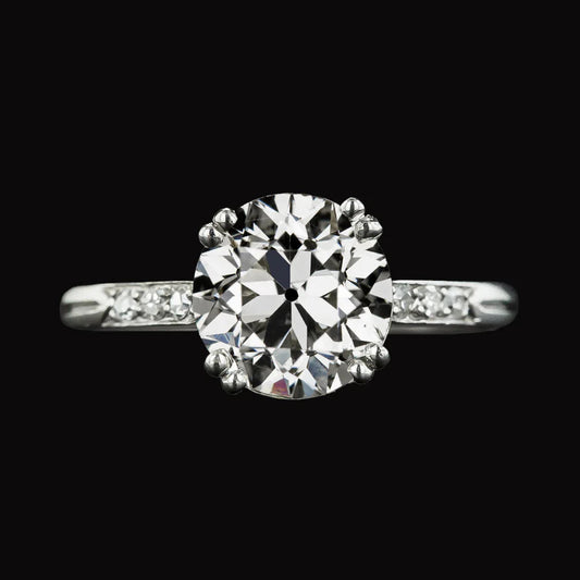 4 Carats Engagement Ring Old Miner Real Diamond Double Prong Set Jewelry