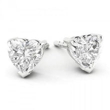 4 Carats Heart Cut Real Natural Earth Mined Diamond Stud Earrings