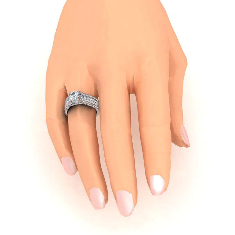 4 Carats Ladies Real Diamond Engagement Ring Gold 14K