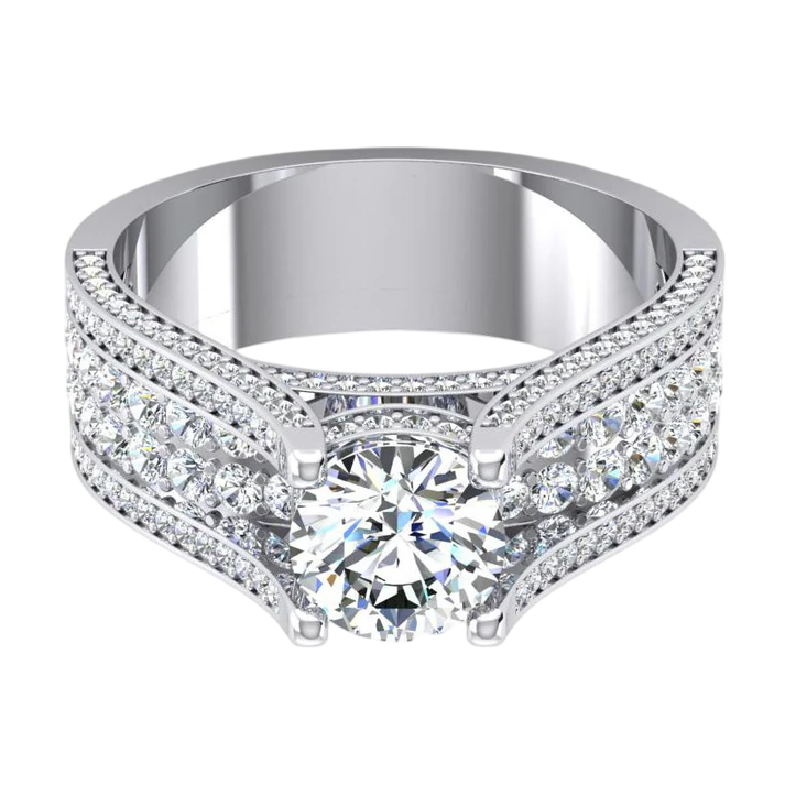 4 Carats Ladies Real Natural Earth Mined Diamond Engagement Ring Gold 14K