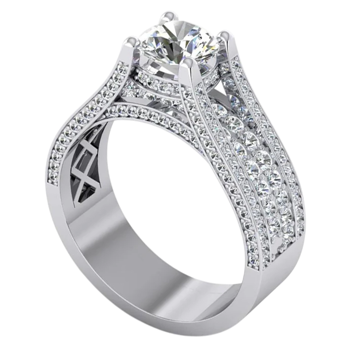 4 Carats Ladies Real Natural Earth Mined Diamond Engagement Ring Gold 14K