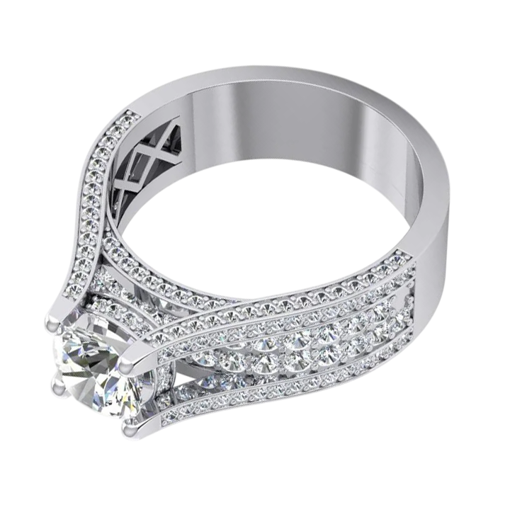 4 Carats Ladies Real Natural Earth Mined Diamond Engagement Ring Gold 14K