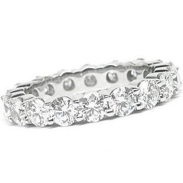 4 Carats Natural Diamond Engagement Band 14K White Gold Jewelry