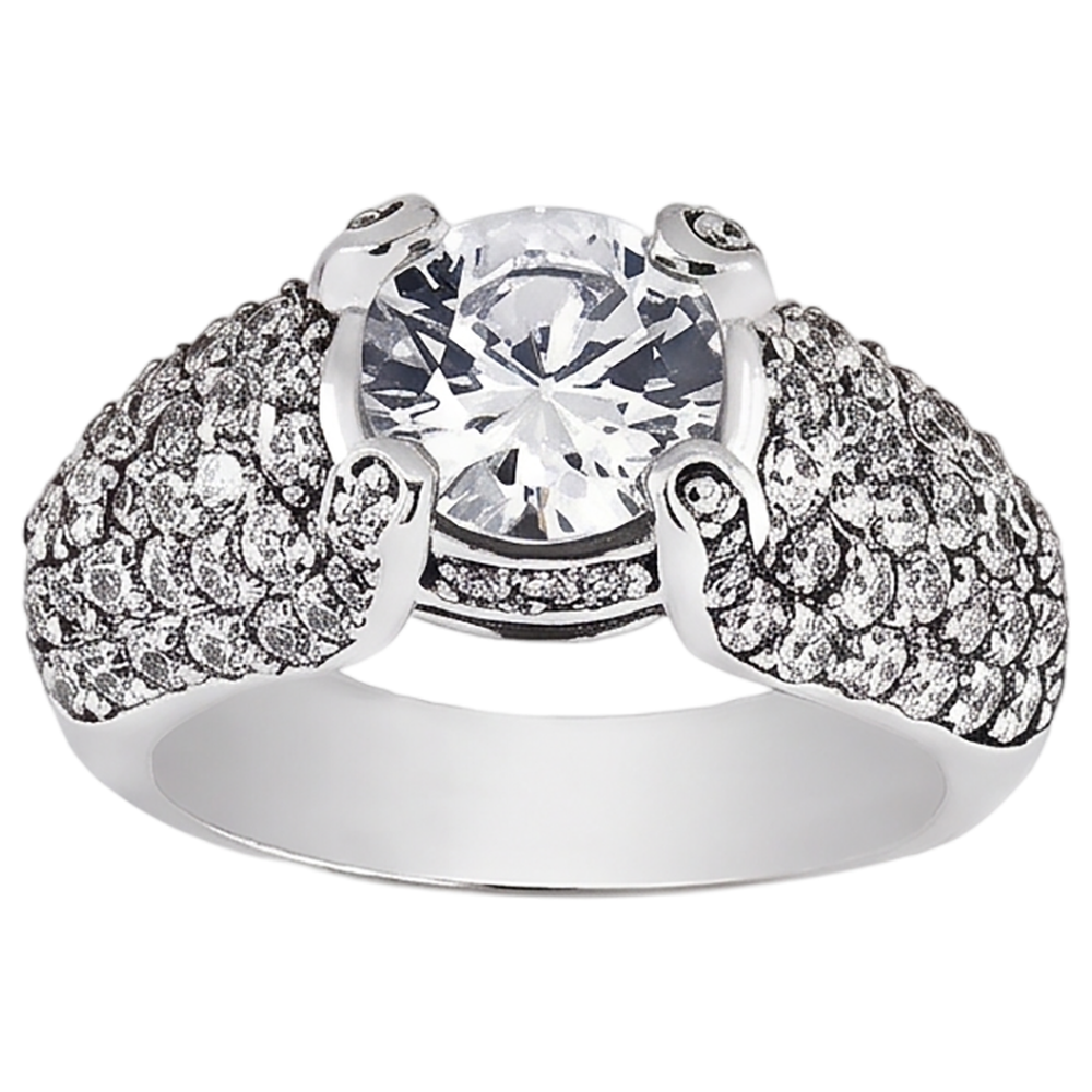 4 Carats Natural Earth Mined Diamond White Gold 14K Engagement Ring