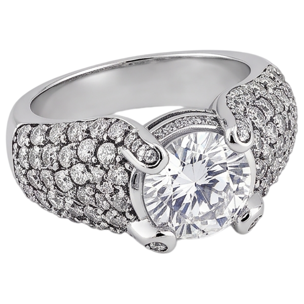 4 Carats Natural Earth Mined Diamond White Gold 14K Engagement Ring