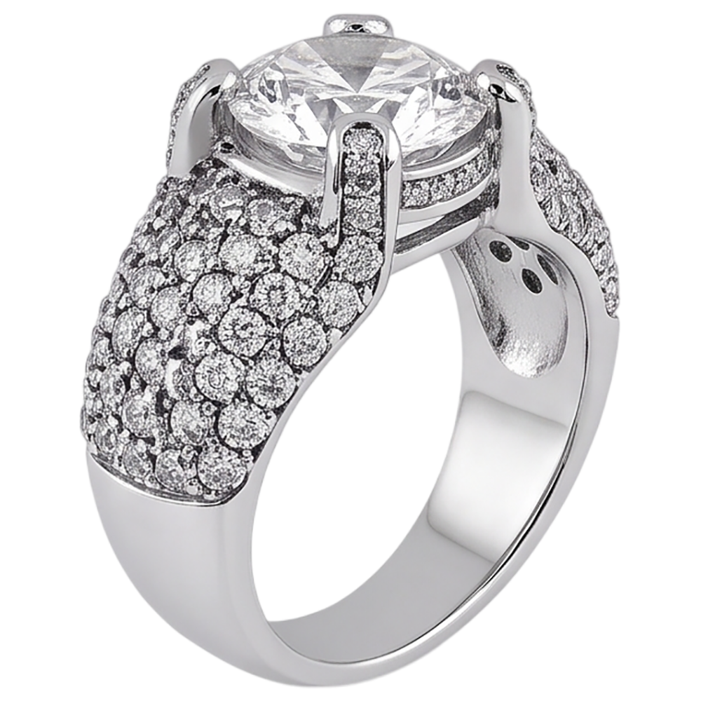 4 Carats Natural Earth Mined Diamond White Gold 14K Engagement Ring