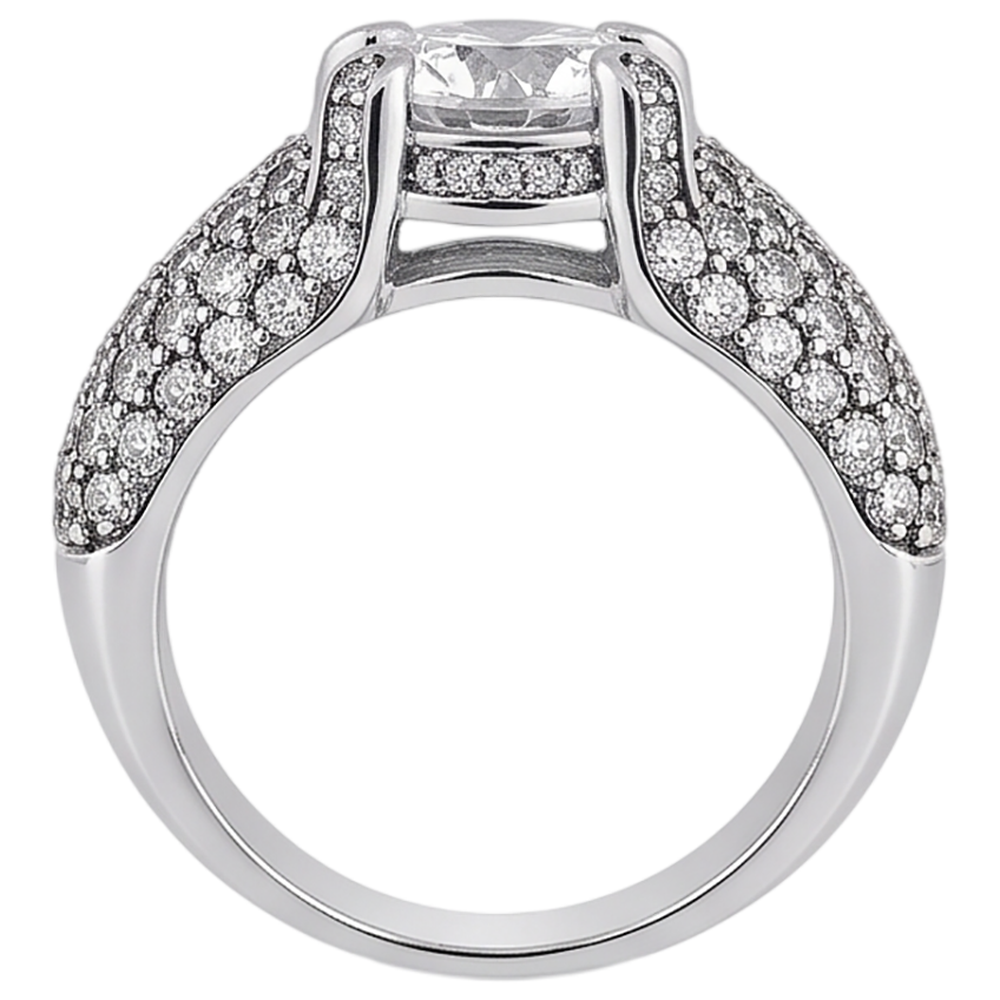 4 Carats Natural Earth Mined Diamond White Gold 14K Engagement Ring