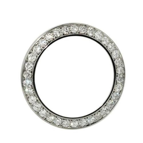 4 Carats Round 36 Mm Custom Natural Diamond Bezel To Fit Rolex  Or Date Watch