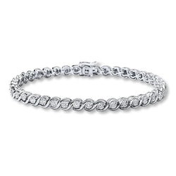 4 Carats Round Cut Real Diamond Tennis Bracelet White Solid Gold 14K