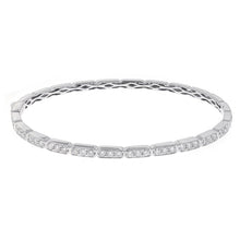 4 Carats Round Micro Pave Real Diamond Bangle White Gold 14K