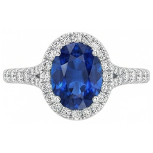 4 Carats Sri Lankan Sapphire Natural Earth Mined DIAMOND ( NOT LAB GROWN )s Ring Prong Set White Gold 14K