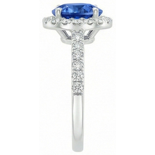 4 Ct Ceylon Sapphire And Natural Earth Mined DIAMOND ( NOT LAB GROWN )s Ring White Gold 14K