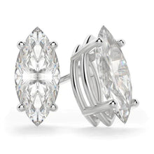 4 Ct Prong Set Marquise Cut Solitaire Real Diamond Stud Earring White Gold