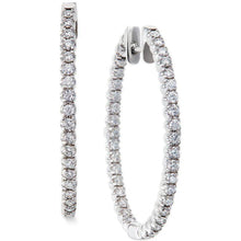 4 Ct Real Round Diamond Ladies Hoop Earring White