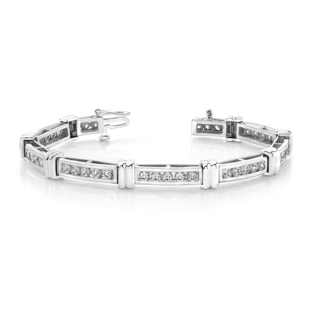 4 Ct Round Channel Setting Genuine Diamond Bracelet White Gold Jewelry